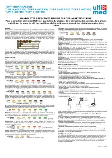 TUPP URINANALYSIS - ulti med Products