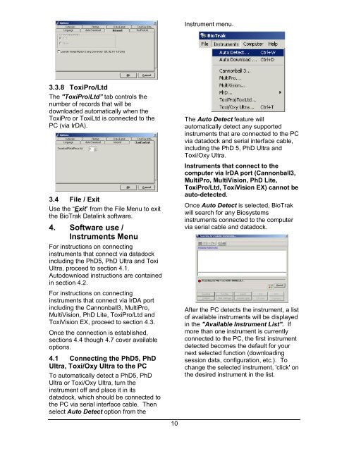 Reference Manual BioTrak Datalink and Gas ... - Biodownloads