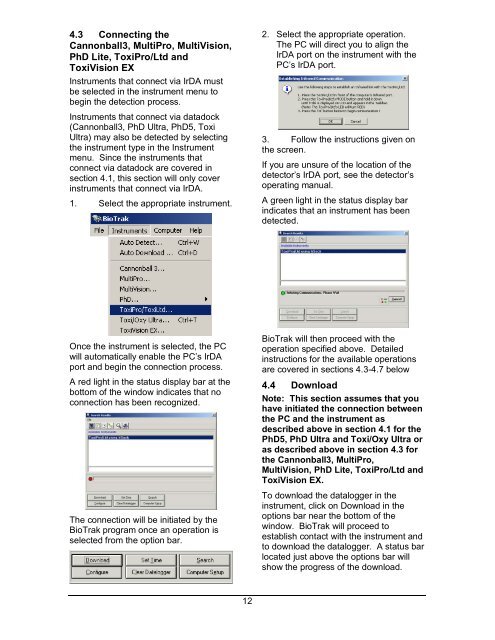 Reference Manual BioTrak Datalink and Gas ... - Biodownloads