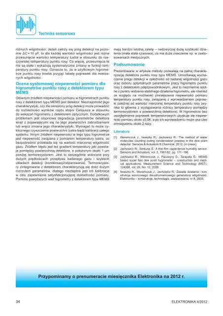 Elektronika 2012-04 I.pdf - Instytut SystemÃ³w Elektronicznych ...