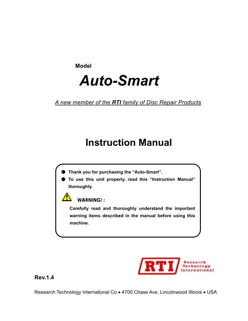 ECO Auto Smart Operator's Manual - RTI