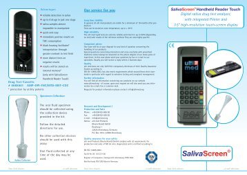 SalivaScreen Handheld Reader Touch Flyer ... - ulti med Products