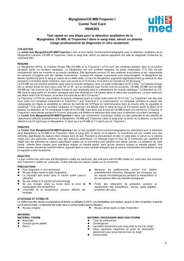 Myoglobin/CK-MB/Troponin I Combi Test Card ... - ulti med Products