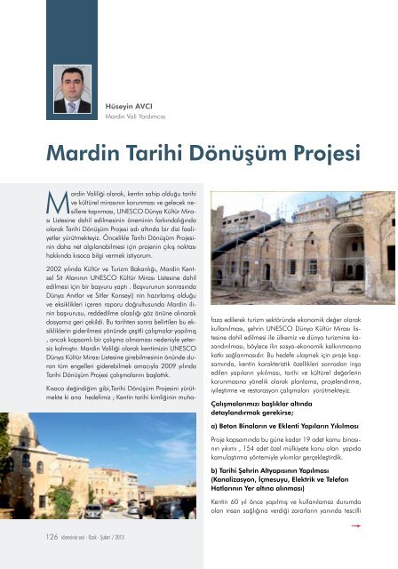 Mardin Tarihi DÃ¶nÃ¼ÅÃ¼m Projesi HÃ¼seyin AVCI