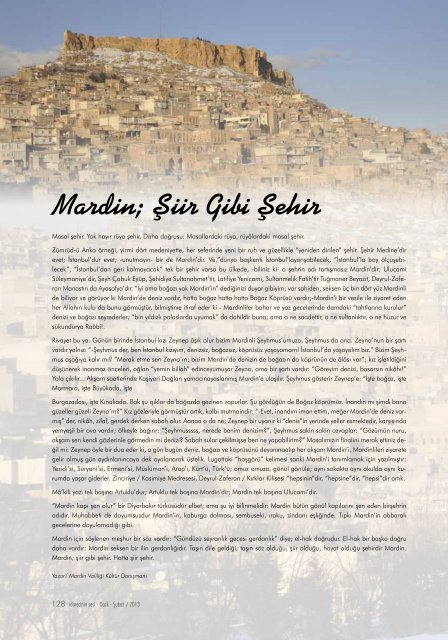 Mardin Tarihi DÃ¶nÃ¼ÅÃ¼m Projesi HÃ¼seyin AVCI