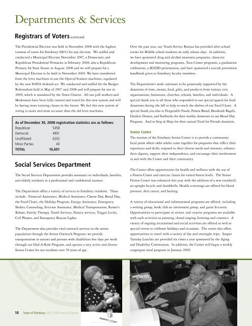 Simsbury Annual Report 2007 - 2008 - Town of Simsbury