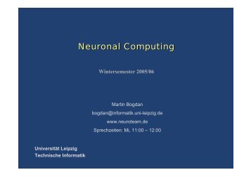 Neuronal Computing - stinfwww - UniversitÃ¤t Leipzig