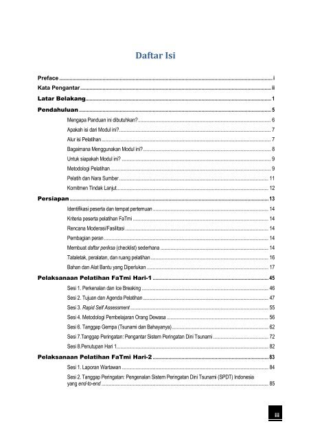 Modul Pelatihan bagi Fasilitator Tanggap Tsunami (FaTmi) - GITEWS