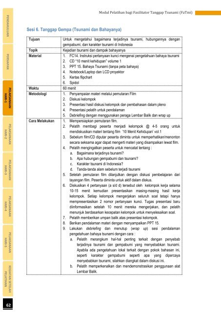 Modul Pelatihan bagi Fasilitator Tanggap Tsunami (FaTmi) - GITEWS