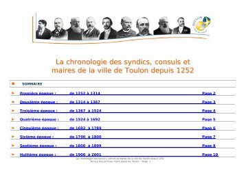 La chronologie des syndics, consuls et maires de ... - Mairie de Toulon