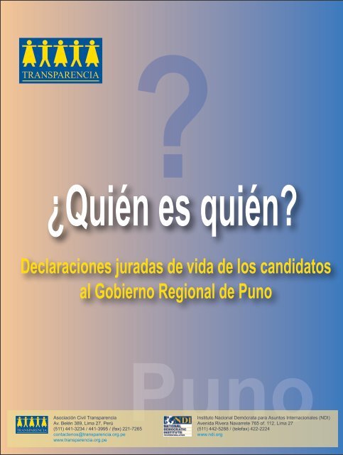 Declaraciones juradas de vida de los candidatos al ... - Transparencia