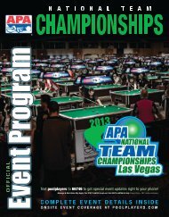 Map Of The National Championships - American Poolplayers