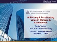 Achieving & Accelerating Value In Mergers & Acquisitions - Summit