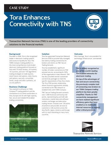 Tora Enhances Connectivity with TNS