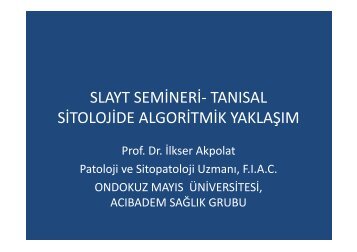 SLAYT SEMÄ°NERÄ°- TANISAL SÄ°TOLOJÄ°DE ALGORÄ°TMÄ°K YAKLAÅIM