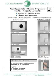 Raumhygrostate / Thermo-Hygrostate Feuchte ... - Tomek GmbH