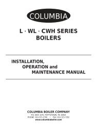 WL Series Manual - Columbia Heating