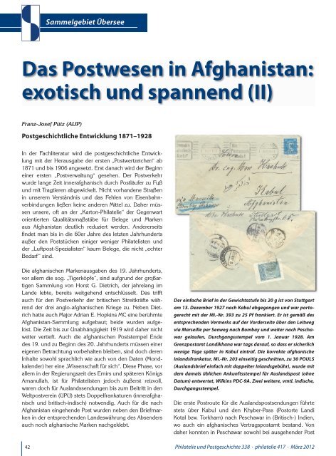 Das Postwesen in Afghanistan: exotisch und spannend (I) - Tolafghan