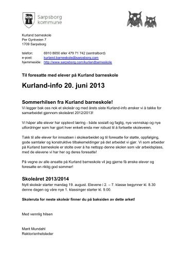 Kurland-info 20. juni 2013