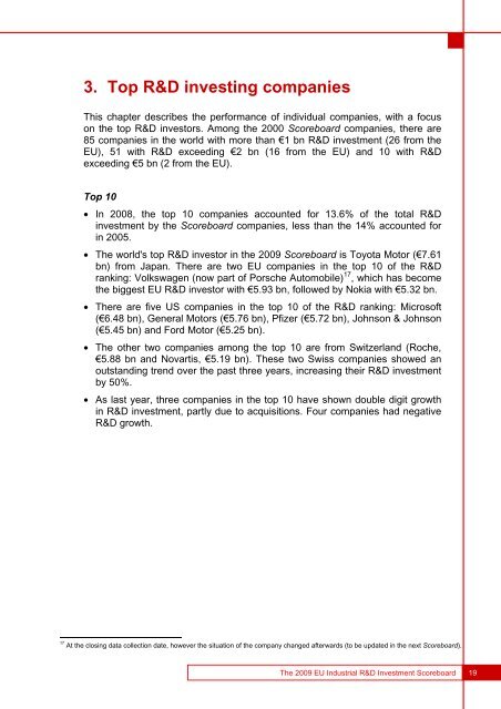 The 2009 EU Industrial R&D Investment Scoreboard - IRI - Europa