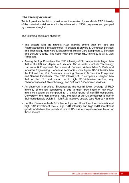 The 2009 EU Industrial R&D Investment Scoreboard - IRI - Europa