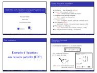 Exemples d´équations aux dérivées partielles (EDP) - Inria