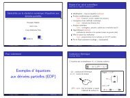 Exemples d´équations aux dérivées partielles (EDP) - Inria
