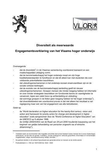 Diversiteit als meerwaarde Engagementsverklaring van het Vlaams ...