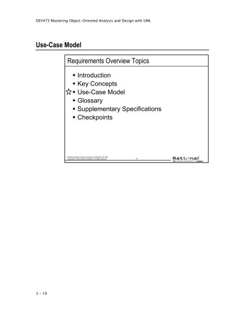 DEV475 Mastering Object-Oriented Analysis and Design with UML ...