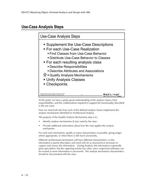 DEV475 Mastering Object-Oriented Analysis and Design with UML ...