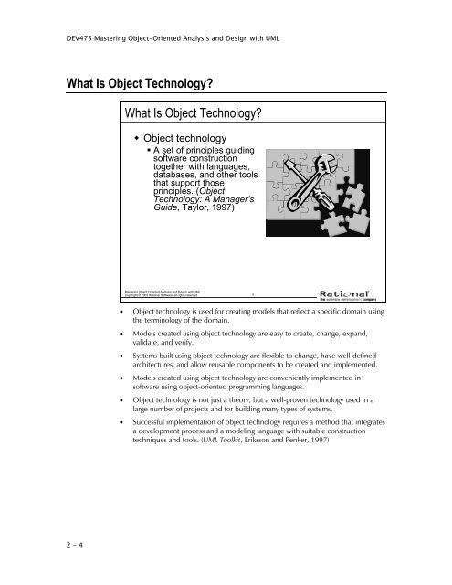 DEV475 Mastering Object-Oriented Analysis and Design with UML ...