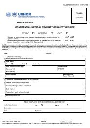 CONFIDENTIAL MEDICAL EXAMINATION QUESTIONNAIRE