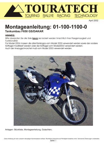 Montageanleitung: 01-100-1100-0