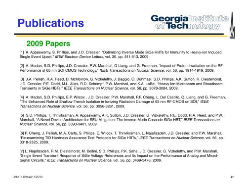 radiation effects in sige devices - Institute for Space and Defense ...