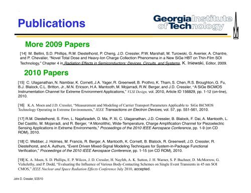 radiation effects in sige devices - Institute for Space and Defense ...