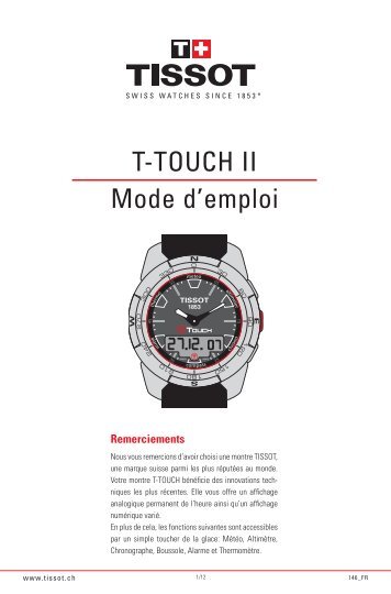 T-TOUCH II Mode d'emploi - Support - Tissot