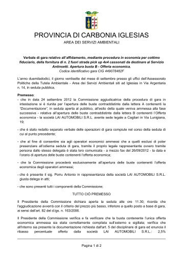 Verbale apertura busta B.pdf - Provincia di Carbonia Iglesias