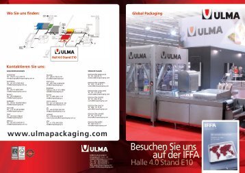 Besuchen Sie uns auf der IFFA - ULMA Packaging