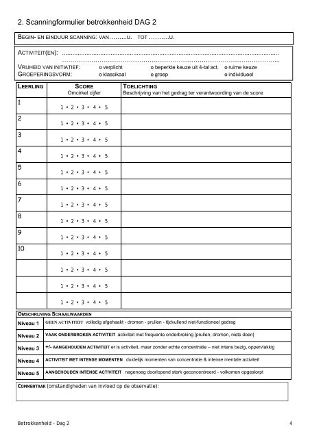 OBSERVATIE-INSTRUMENT 1ste leerjaar KWALITEIT ...