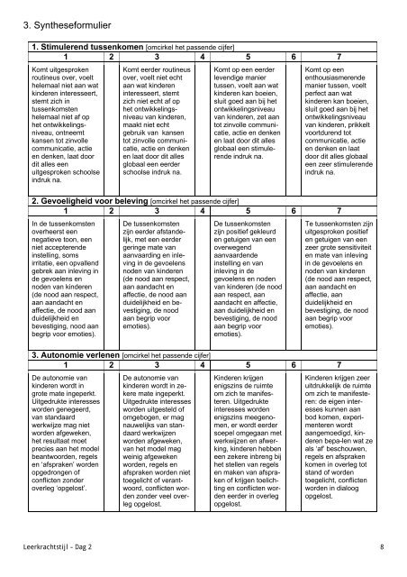 OBSERVATIE-INSTRUMENT 1ste leerjaar KWALITEIT ...