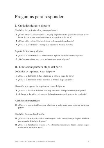 Preguntas y Recomendaciones de la GPC sobre la atenciÃ³n al ...