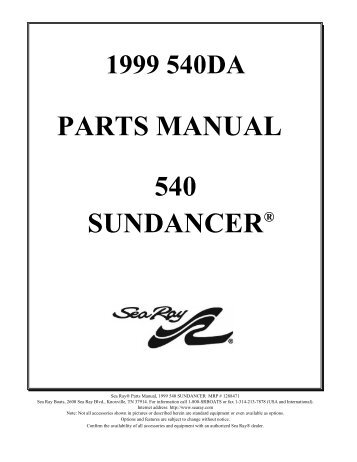 parts manual 1999 540da sundancer - Sea Ray Boats