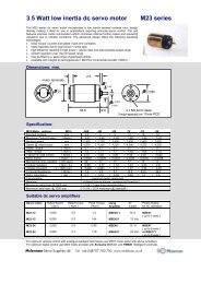 3.5 Watt low inertia dc servo motor M23 series - Mclennan Servo ...