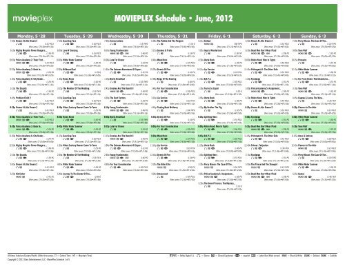 MOVIEPLEX Schedule - June, 2012 - Starz
