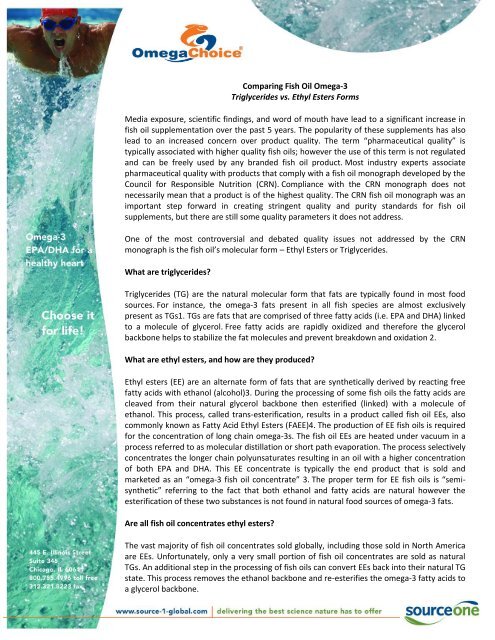 Omega-3 Triglycerides vs. Ethyl Esters Forms PDF - The Wellness 