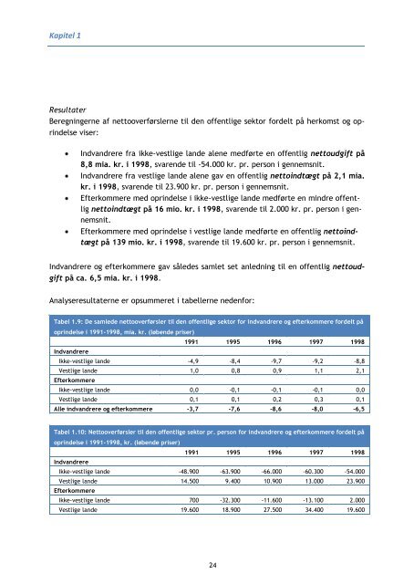 Delrapport - Indvandringens ÃƒÂ¸konomiske konsekvenser - Social