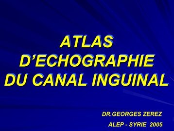 atlas d'echographie du canal inguinal