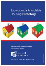 Toowoomba Affordable Housing Directory - Queensland Shelter