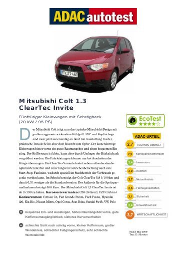 Mitsubishi Colt 1.3 ClearTec Invite - ADAC