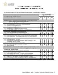 ASCA NATIONAL STANDARDS: DEVELOPMENTAL CROSSWALK ...